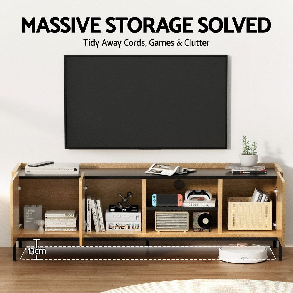Artiss TV Unit Entertainment Unit Storage Cabinet Shelf 160cm Pine - Homecoze
