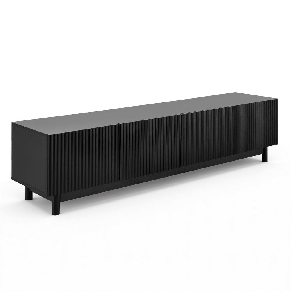 Fluted Entertainment Unit 180cm - Black - Homecoze