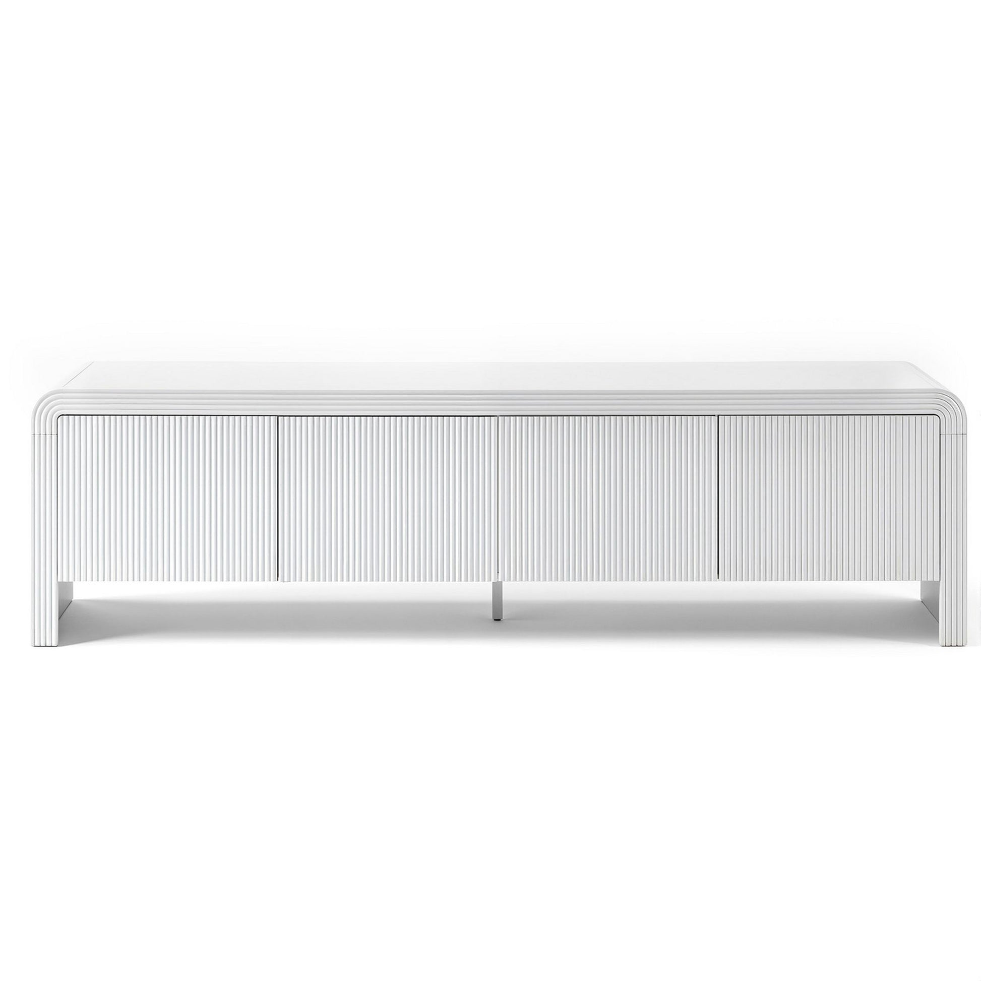 Valentina Fluted TV Unit 180cm – White - Homecoze