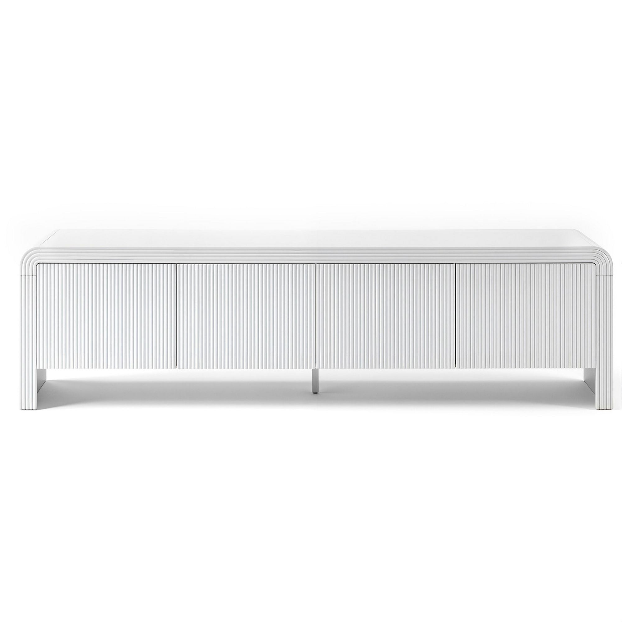 Valentina Fluted TV Unit 180cm – White - Homecoze