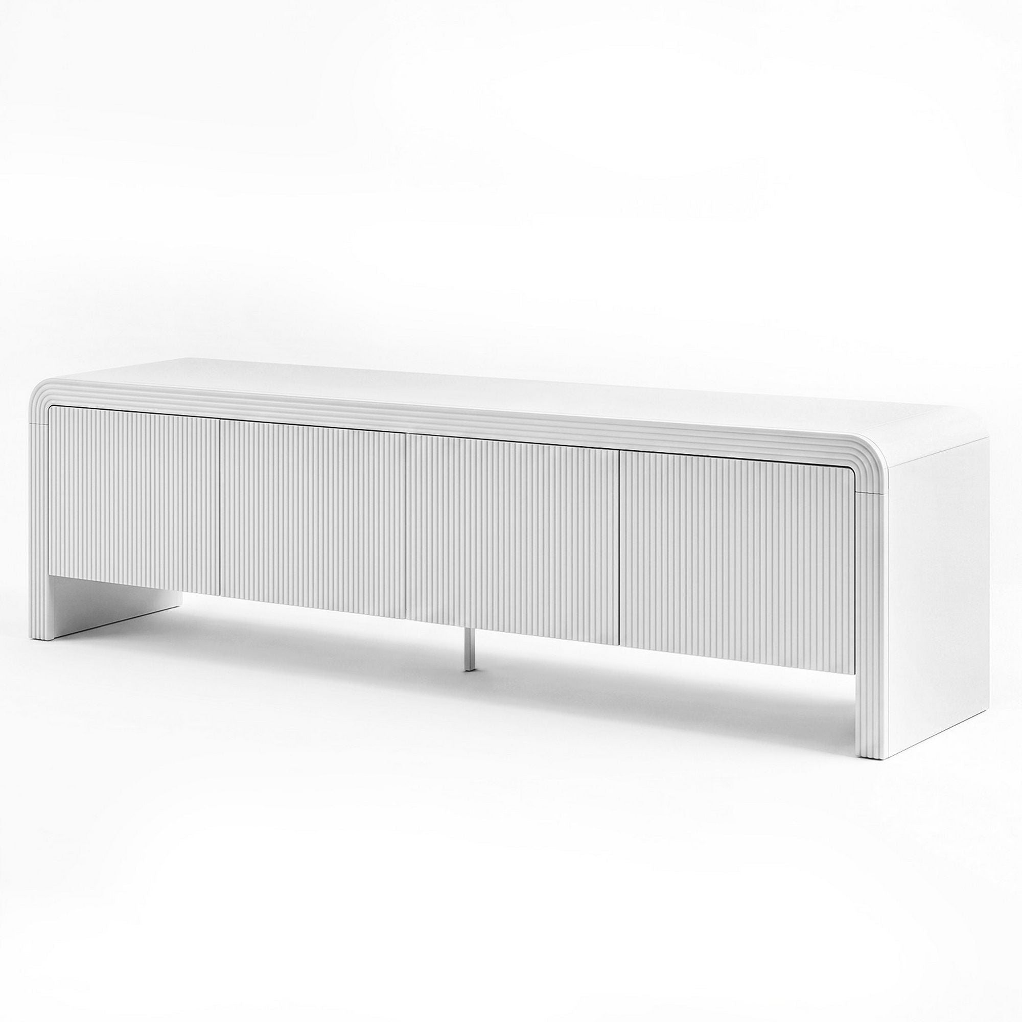 Valentina Fluted TV Unit 180cm – White - Homecoze
