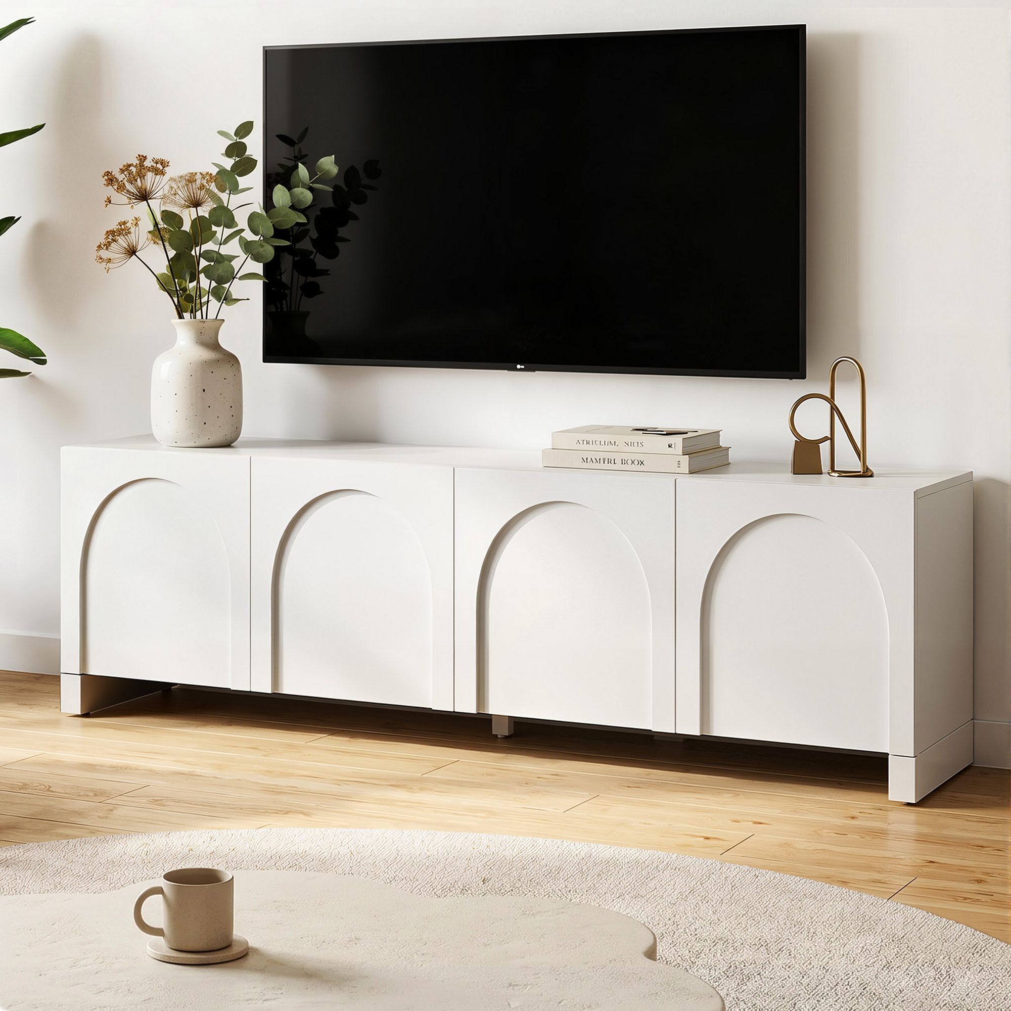 Artiss TV Unit Entertainment Unit Storage Cabinet Adjustable Shelf 180cm White - Homecoze