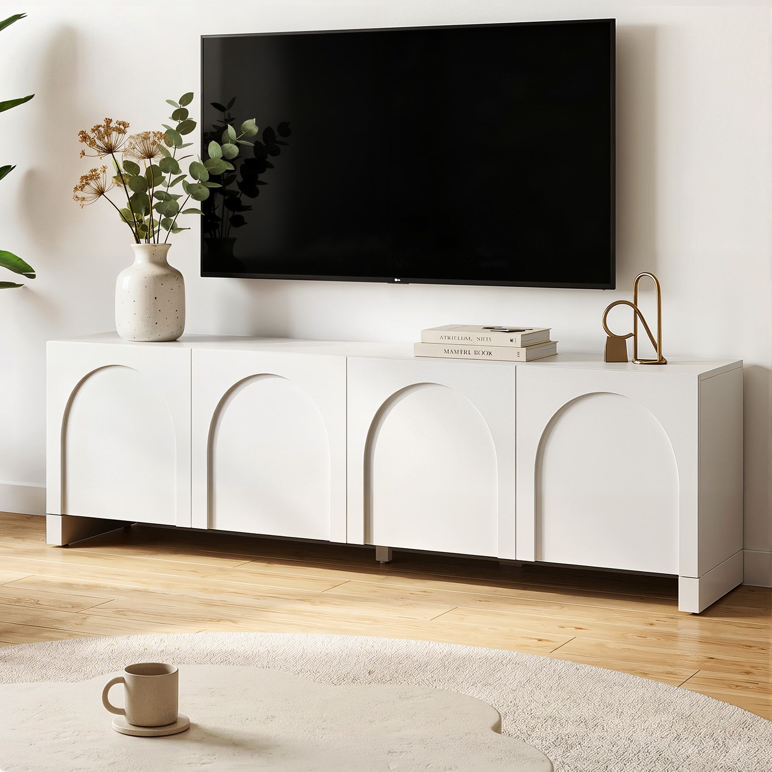 Artiss TV Unit Entertainment Unit Storage Cabinet Adjustable Shelf 180cm White - Homecoze