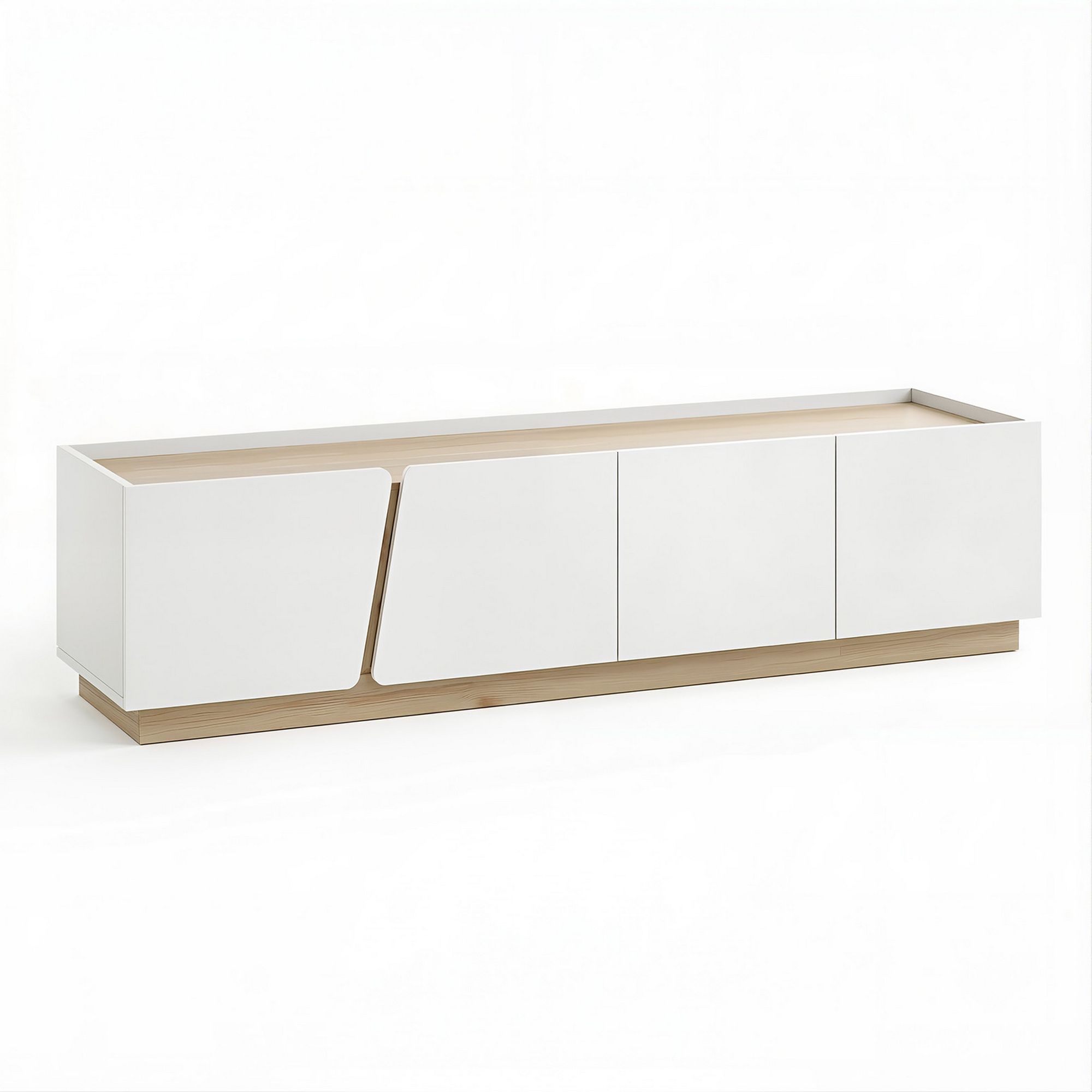 Orson Contemporary TV Unit 180cm – White & Pine
