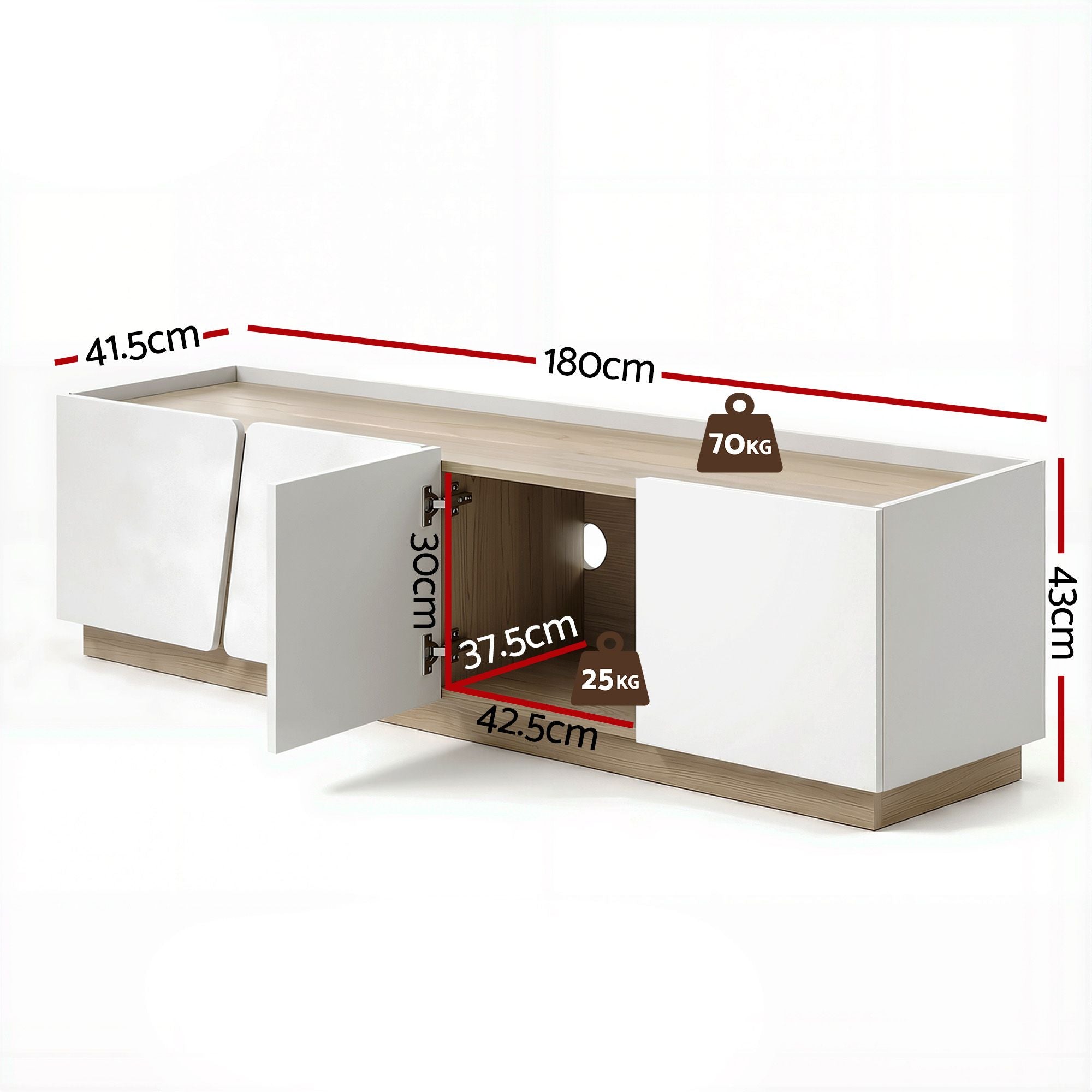 Orson Contemporary TV Unit 180cm – Grey