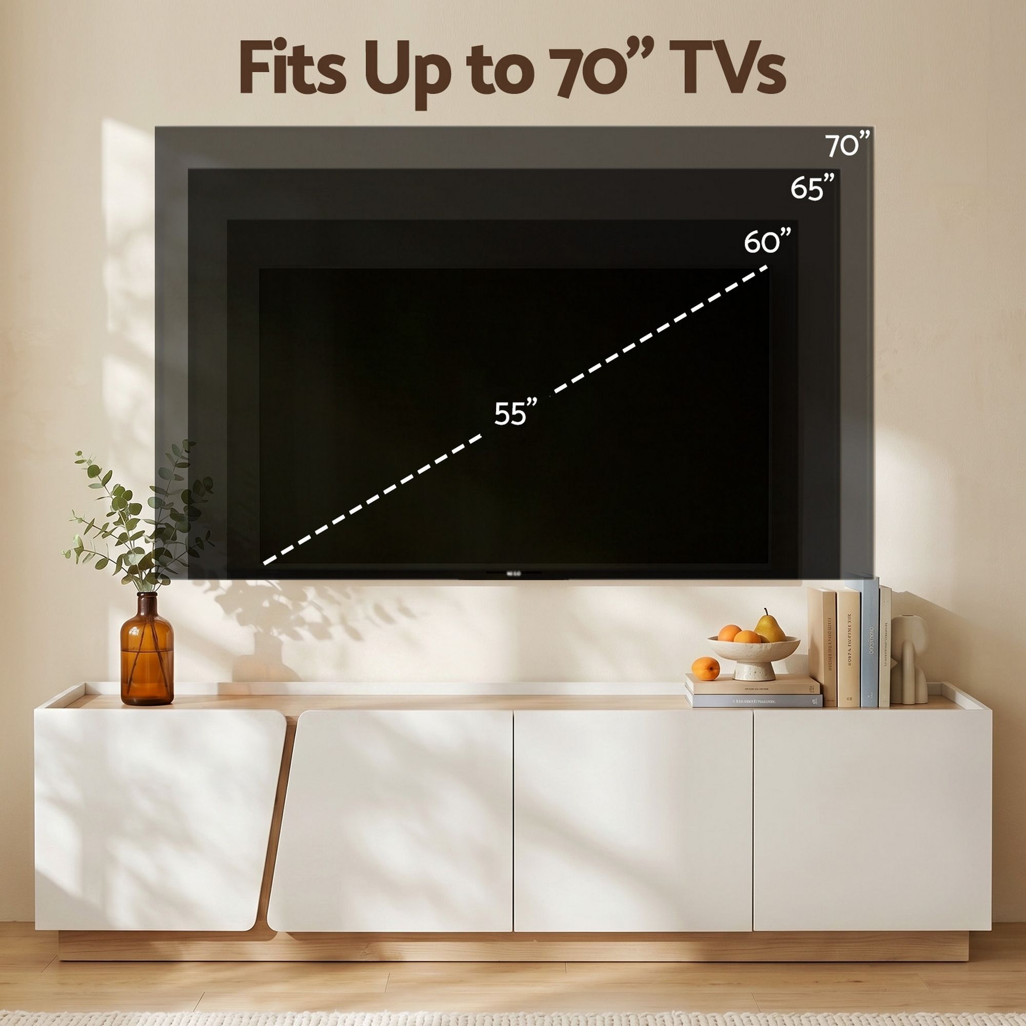 Orson Contemporary TV Unit 180cm – White & Pine