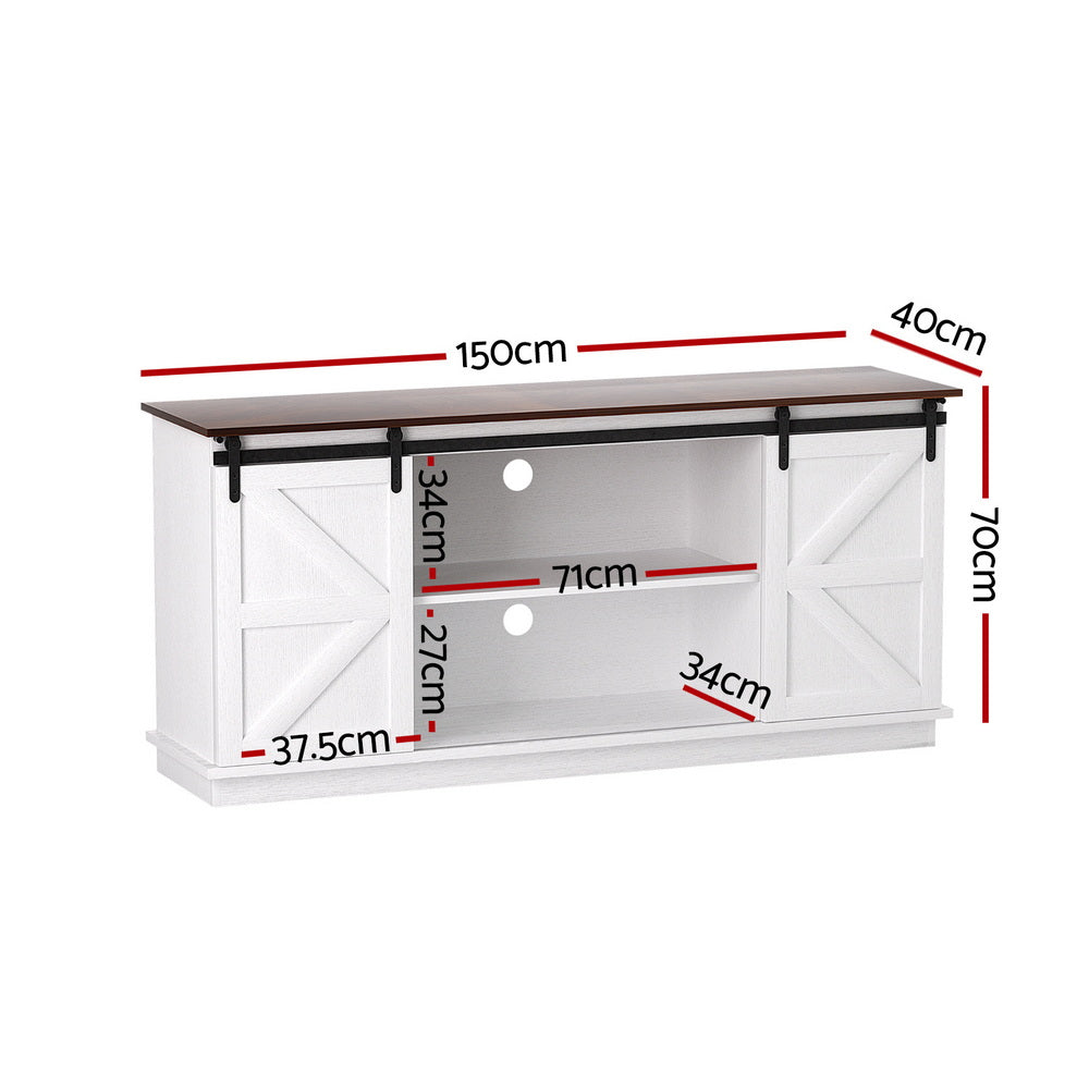 Artiss Buffet Sideboard Storage Cabinet Kitchen Cupboard Sliding Doors White - Homecoze