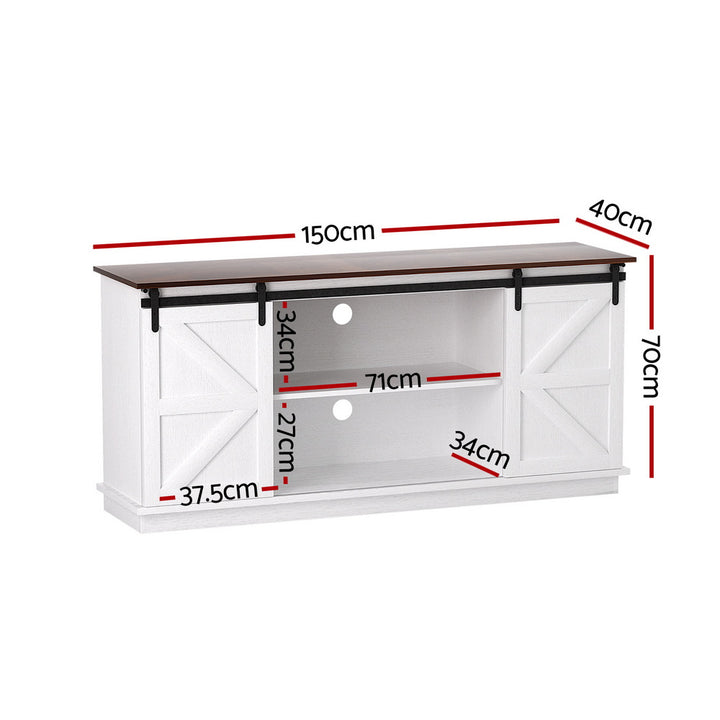 Artiss Buffet Sideboard Storage Cabinet Kitchen Cupboard Sliding Doors White - Homecoze