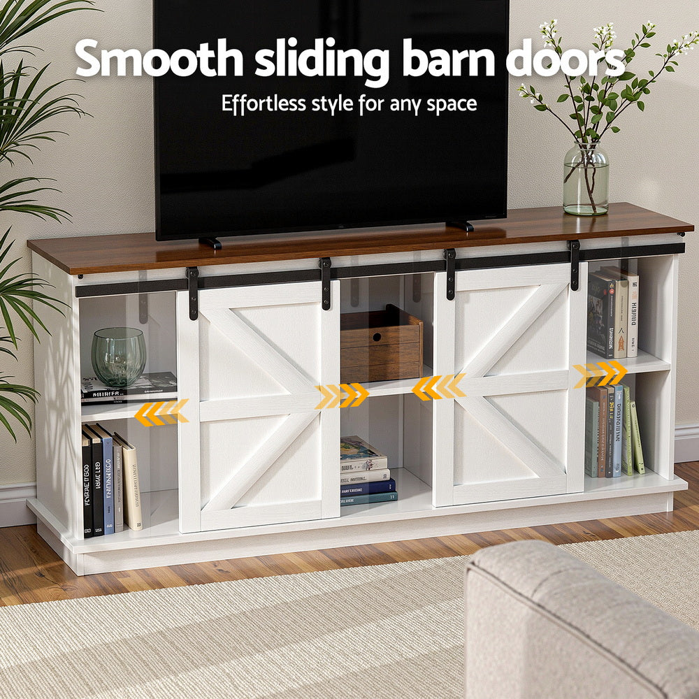 Artiss Buffet Sideboard Storage Cabinet Kitchen Cupboard Sliding Doors White - Homecoze