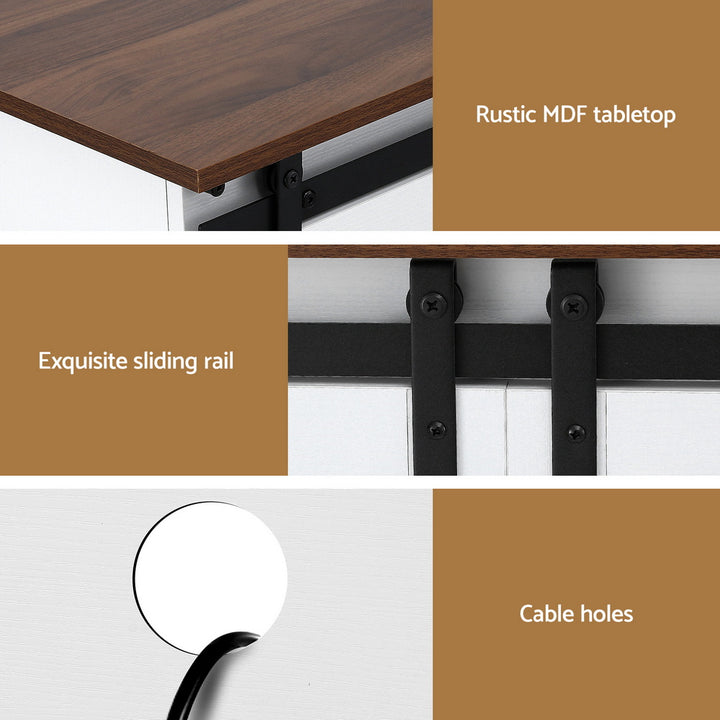 Artiss Buffet Sideboard Storage Cabinet Kitchen Cupboard Sliding Doors White - Homecoze