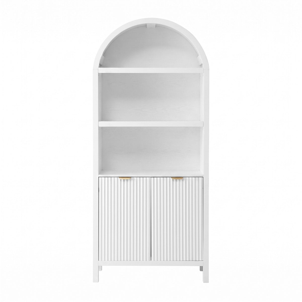 Arched Display Cabinet with Fluted Doors 180cm – White