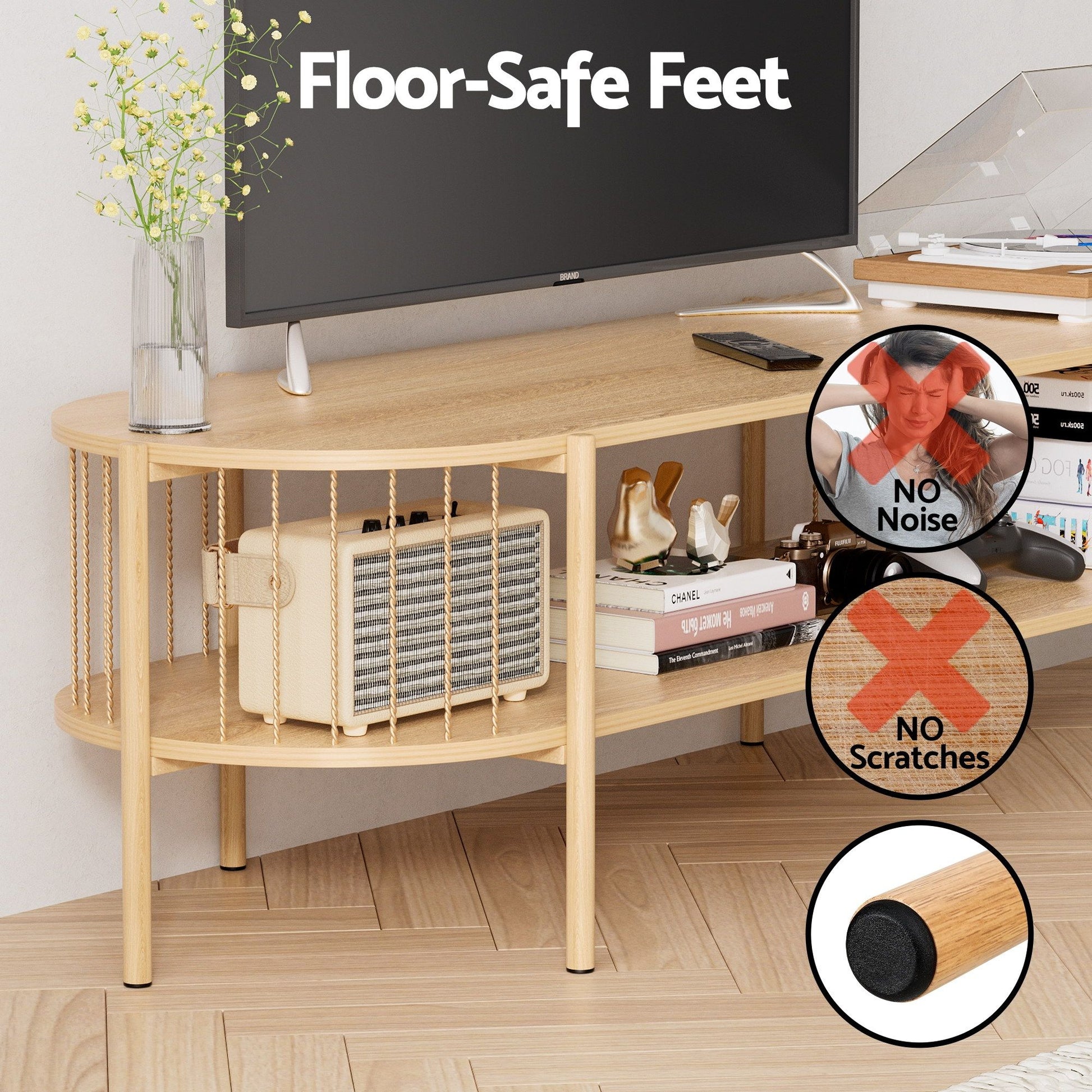 Artiss TV Unit & Coffee Table Set Storage Shelf Pine - Homecoze