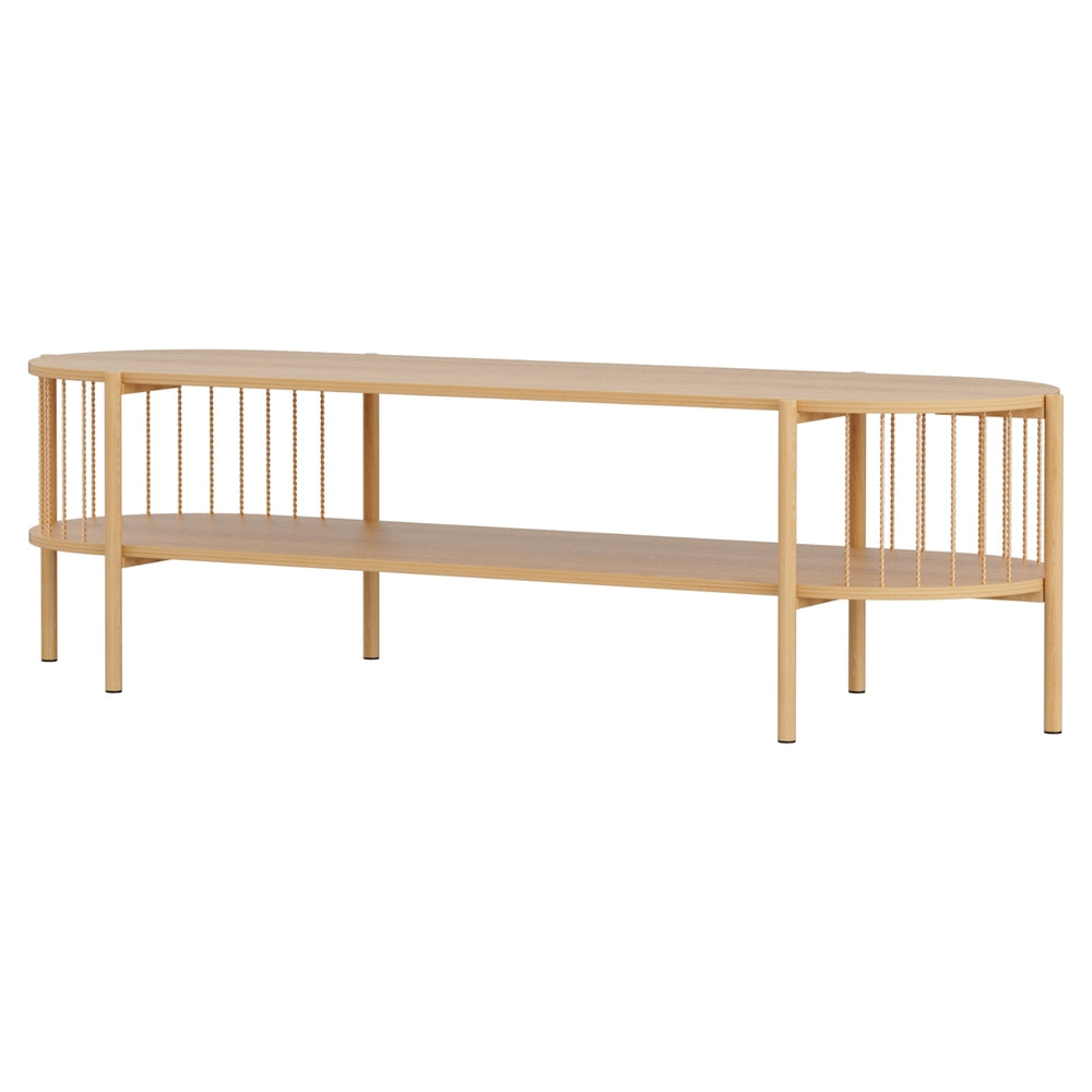 Rustic 2-Tier TV Entertainment Unit 148cm - Pine - Homecoze