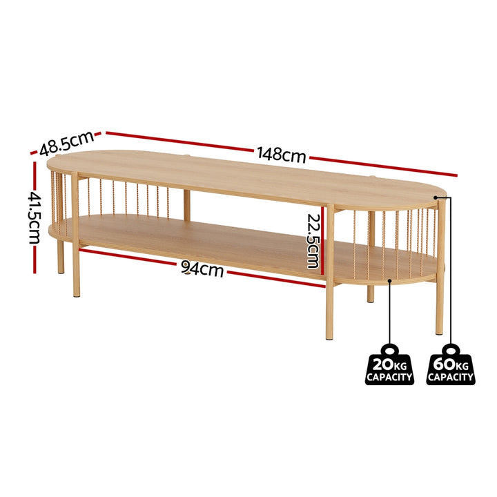 Rustic 2-Tier TV Entertainment Unit 148cm - Pine - Homecoze