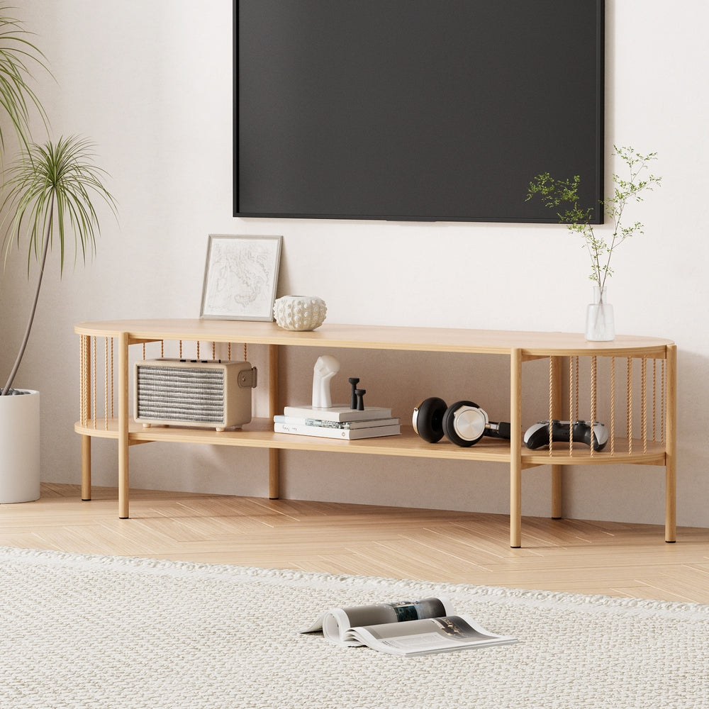 Rustic 2-Tier TV Entertainment Unit 148cm - Pine - Homecoze