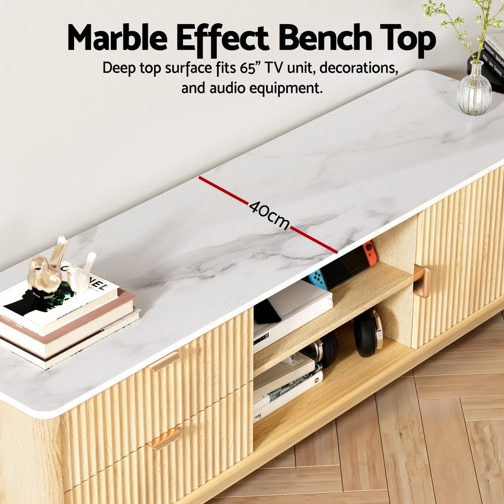 Artiss TV Unit Entertainment Unit Storage Drawer Shelf 150cm Pine - Homecoze