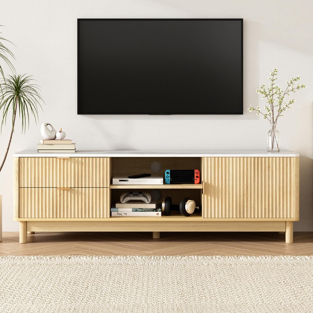 Artiss TV Unit Entertainment Unit Storage Drawer Shelf 150cm Pine - Homecoze