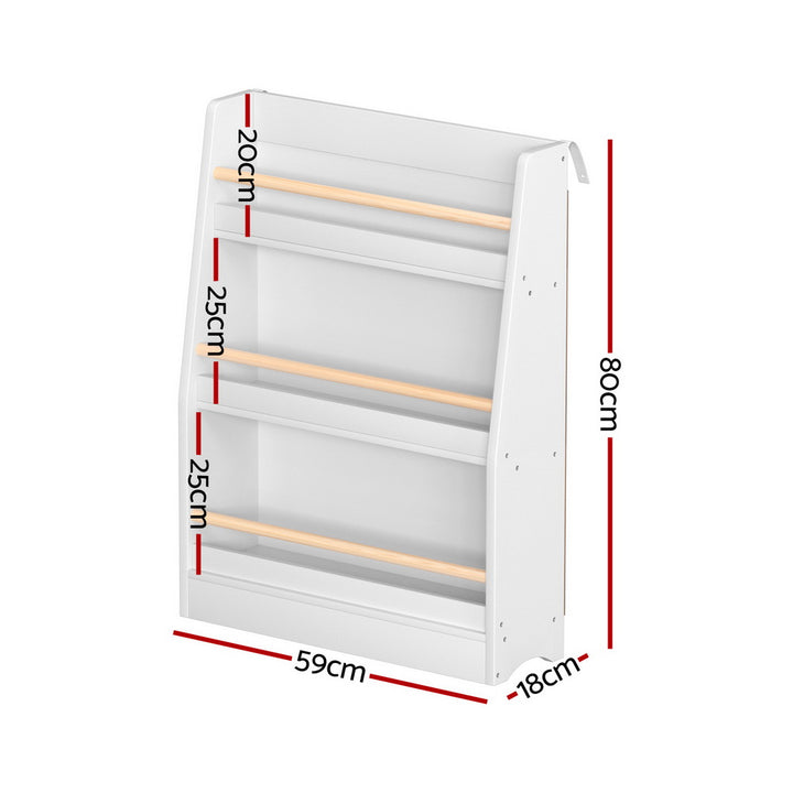 Kids 3 Tiers Bookshelf Display Organiser - White - Homecoze