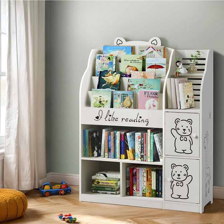 Kids Baby Bear Bookshelf Organiser - White