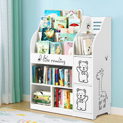 Kids Baby Bear Bookshelf Organiser - White - Homecoze