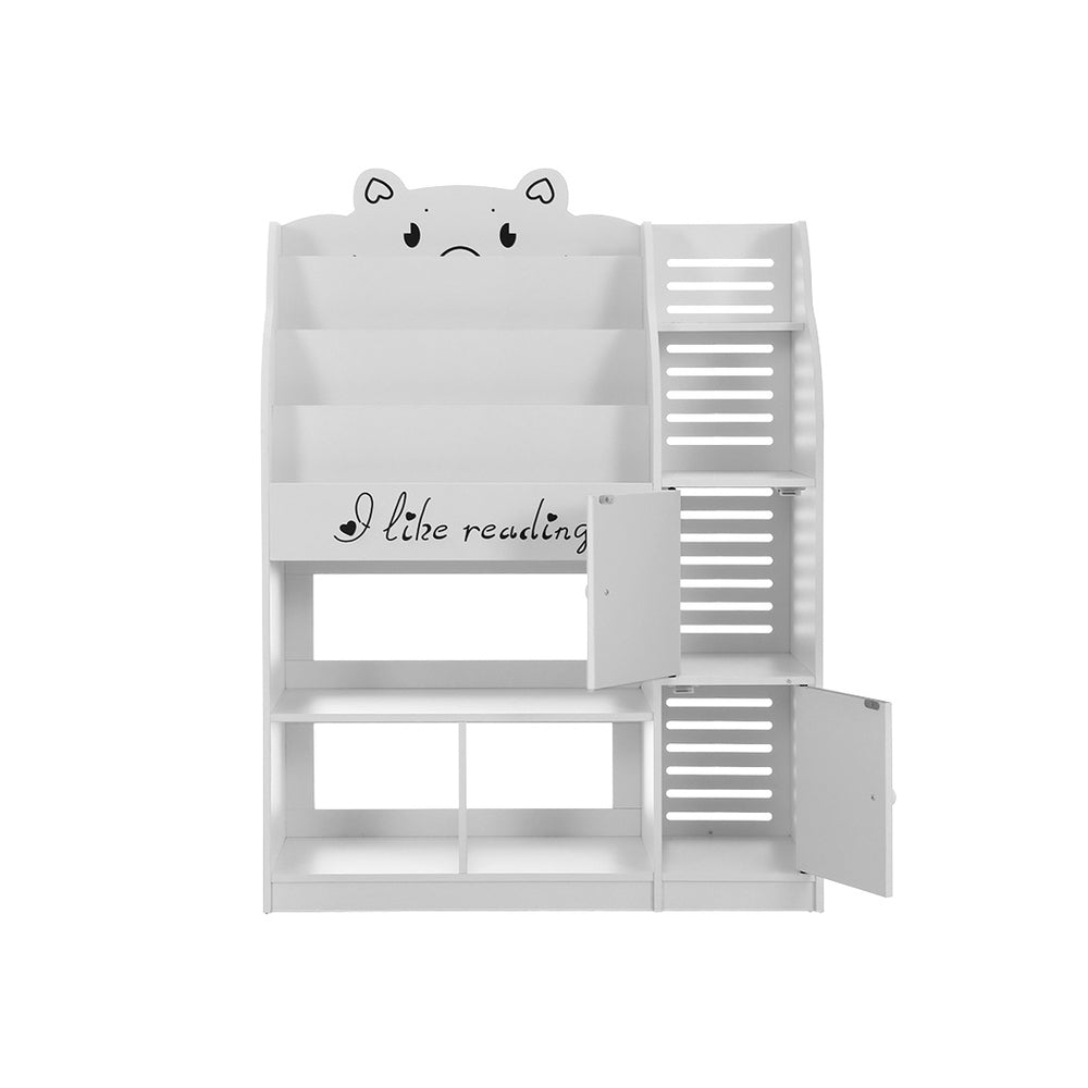 Kids Baby Bear Bookshelf Organiser - White - Homecoze