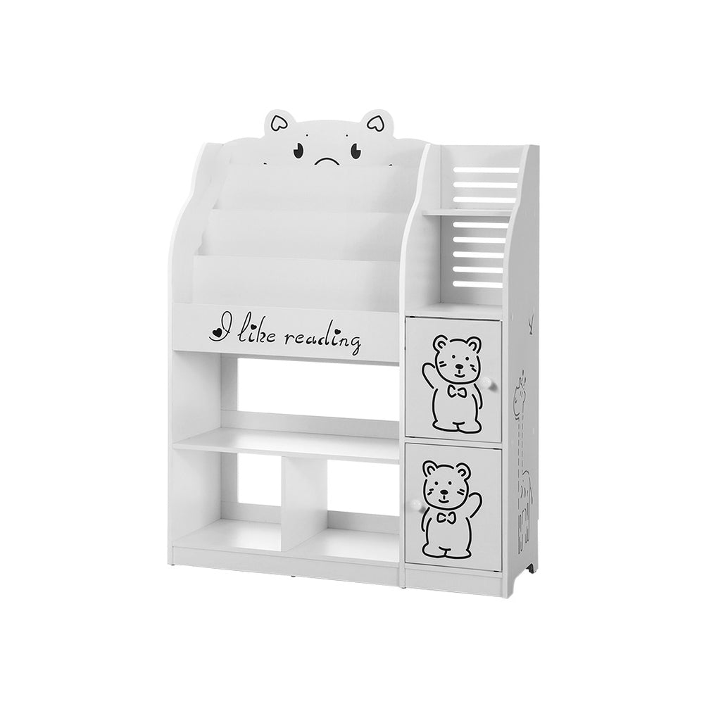 Kids Baby Bear Bookshelf Organiser - White - Homecoze