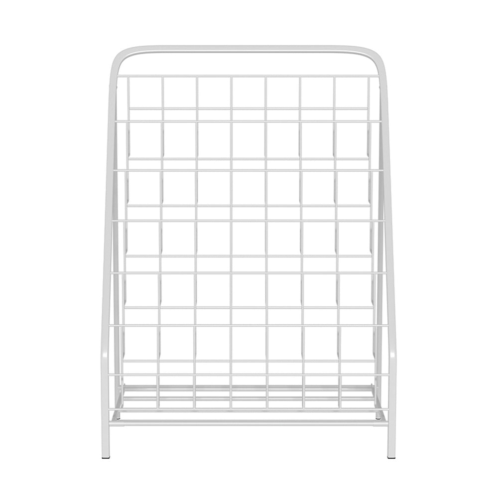 Kids 6 Tier Bookshelf Magazine Rack Foldable Book Organiser - White - Homecoze
