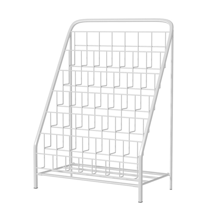 Kids 6 Tier Bookshelf Magazine Rack Foldable Book Organiser - White - Homecoze