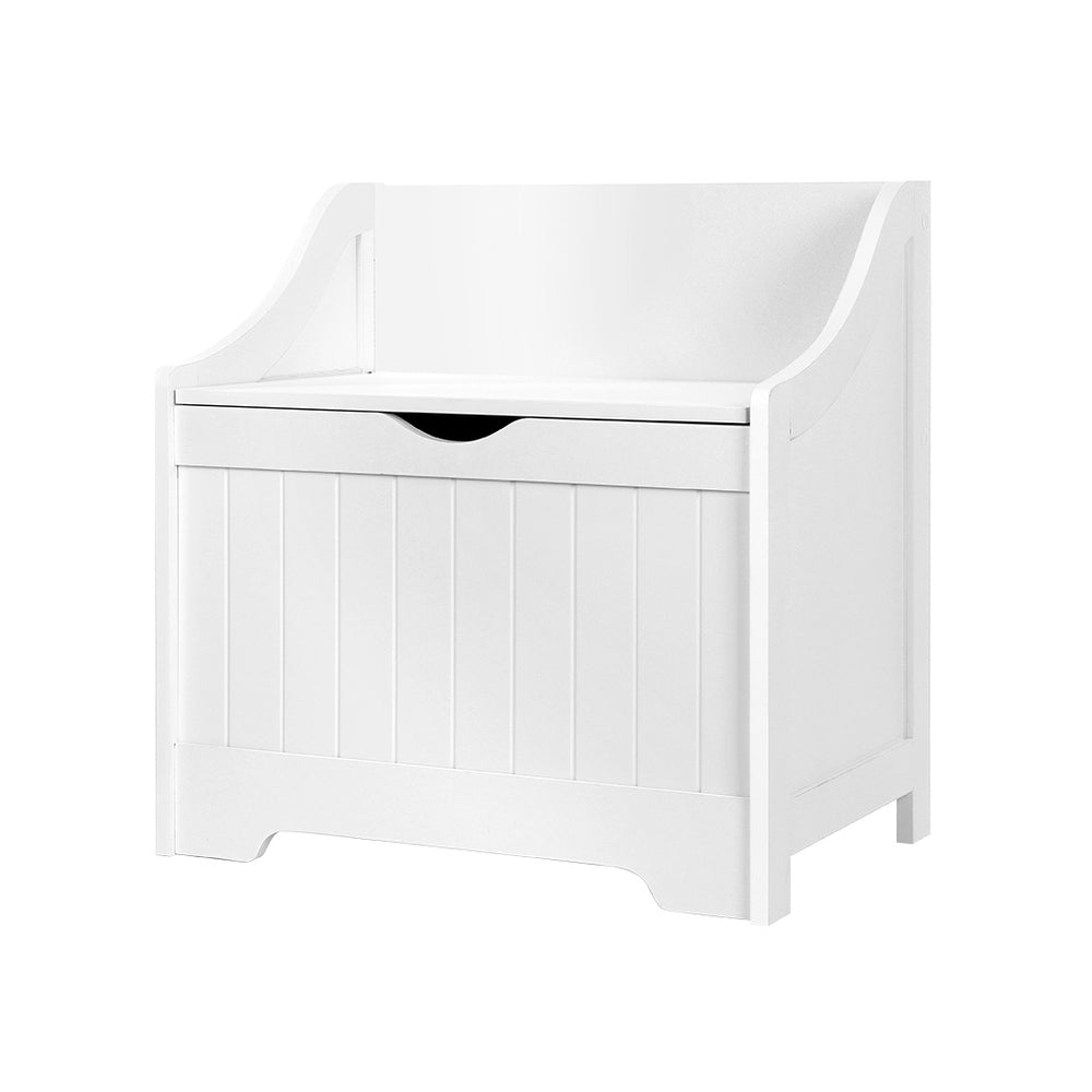 Kids Toy Box Storage Chest Bench Seat - White - Homecoze