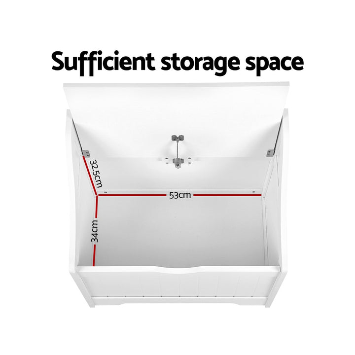 Kids Toy Box Storage Chest Bench Seat - White - Homecoze