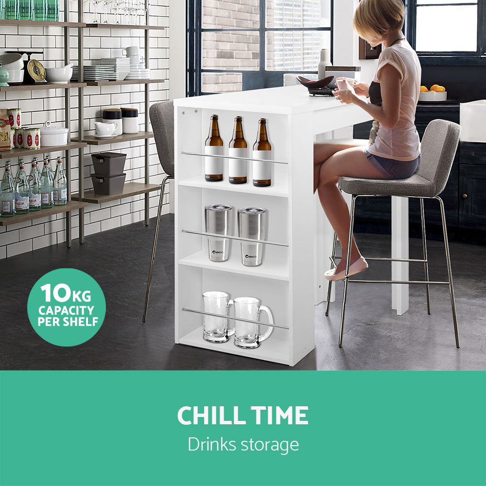 3 Level Storage Bar Table - White - Homecoze