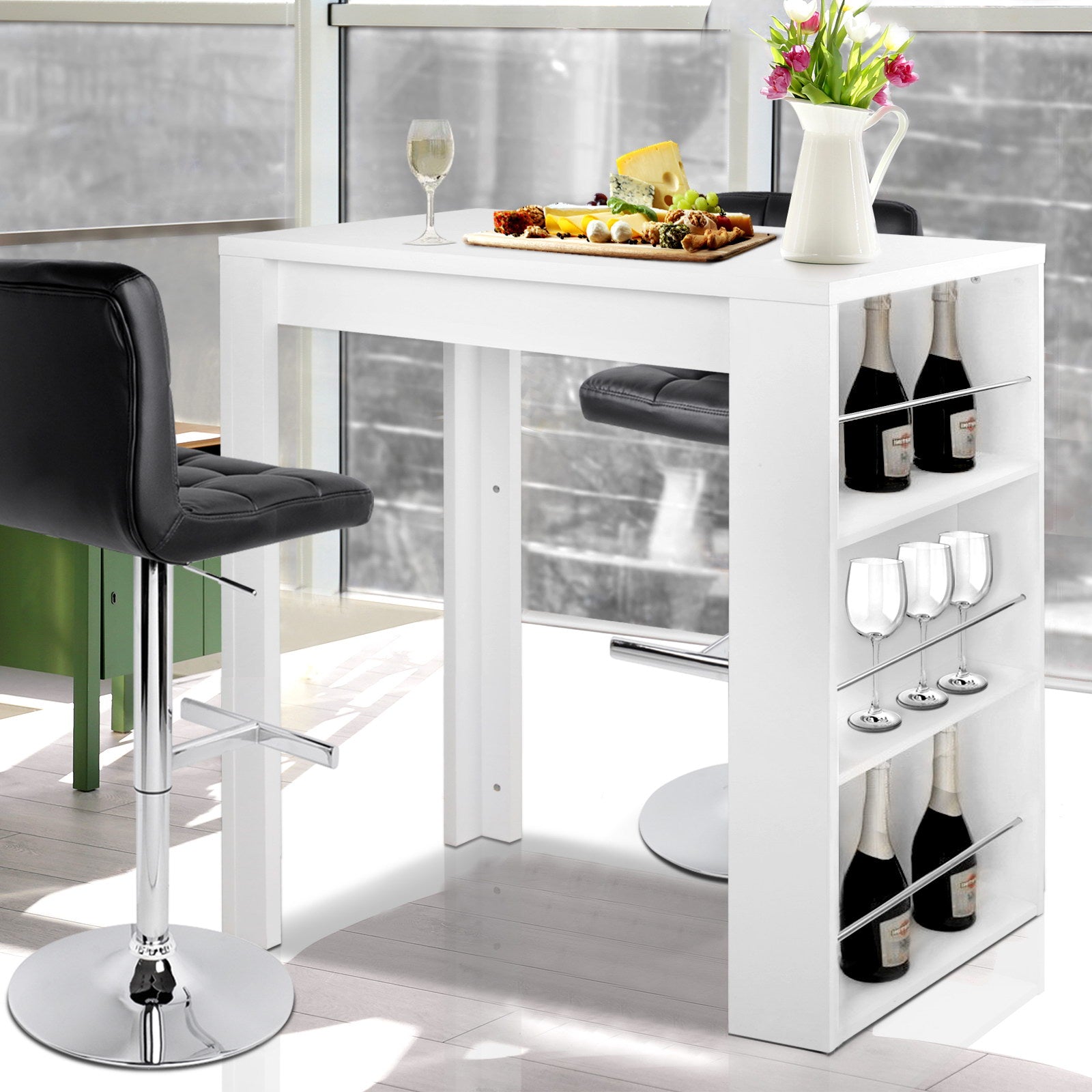 3 Level Storage Bar Table - White - Homecoze