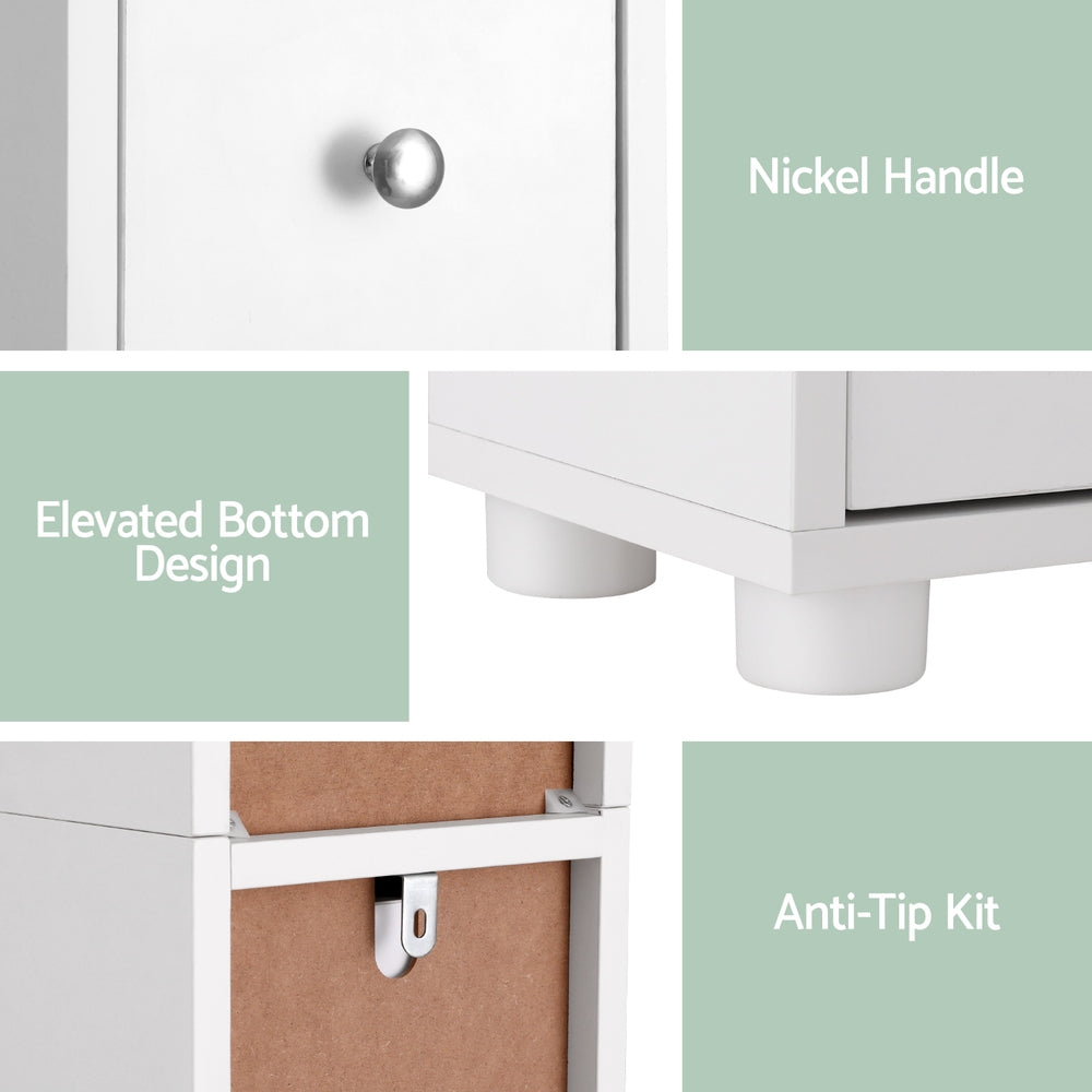 Artiss Bathroom Storage Cabinet 180cm Tall Slim Floor Cupboard Toilet Narrow Linen Tower - Homecoze