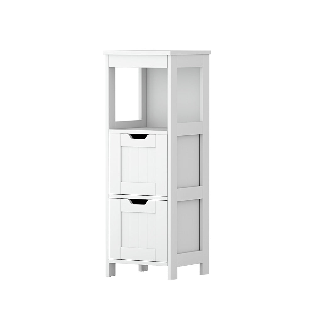 Artiss Bathroom Storage Cabinet 89cm Floor Toilet Drawer Bedroom Organizer Standing White - Homecoze
