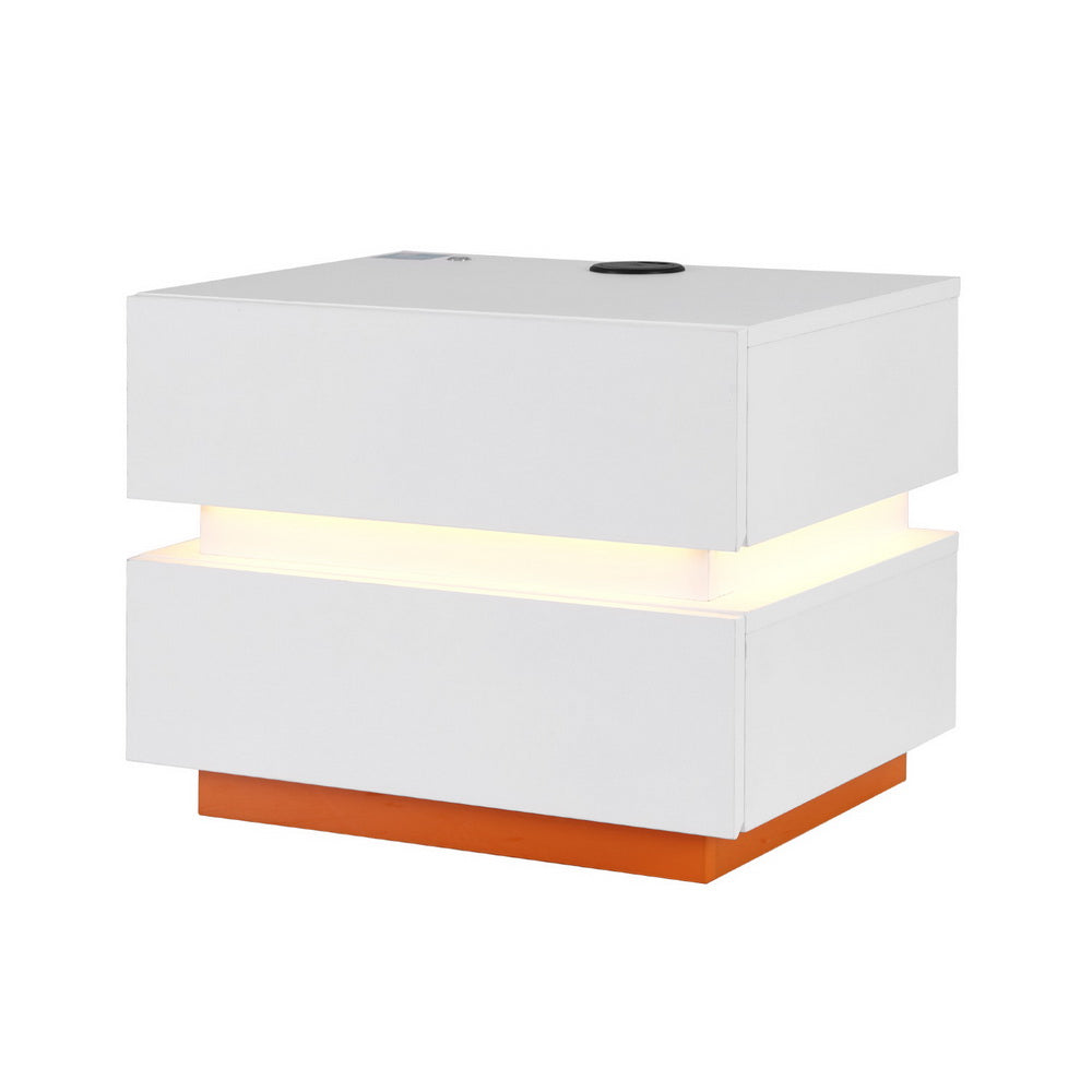 Artiss Smart Bedside Table LED Wireless Charging Ada - Homecoze