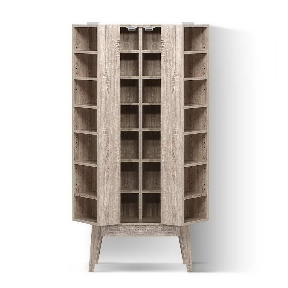 Folding CD & DVD Media Storage Display Shelf Rack - Oak - Homecoze
