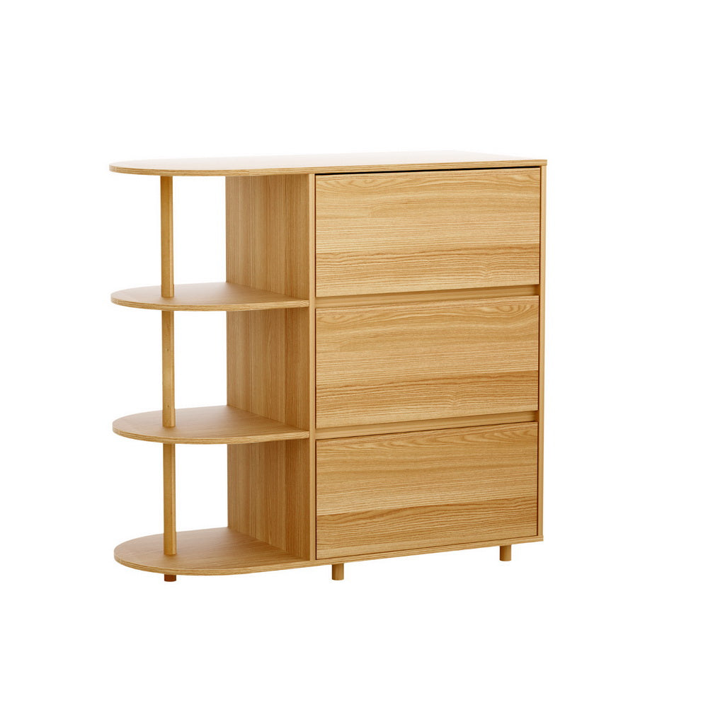 Artiss Chest of 3 Drawers Storage Cabinet 3 Shelves Pine - Homecoze