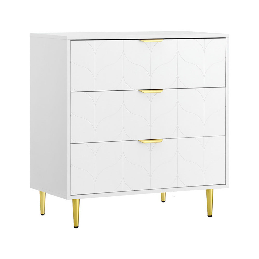 Artiss 3 Chest of Drawers Lowboy Cabinet White - Homecoze