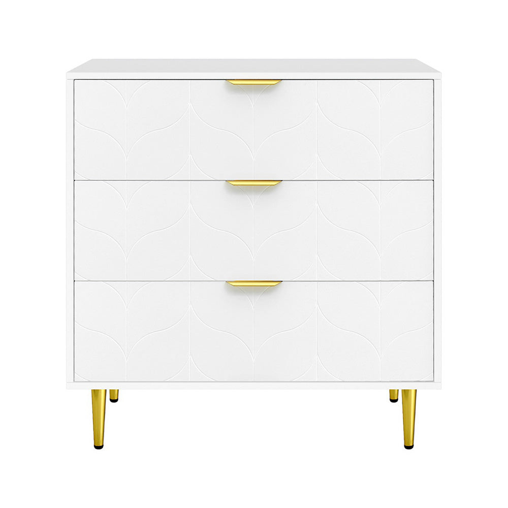 Artiss 3 Chest of Drawers Lowboy Cabinet White - Homecoze