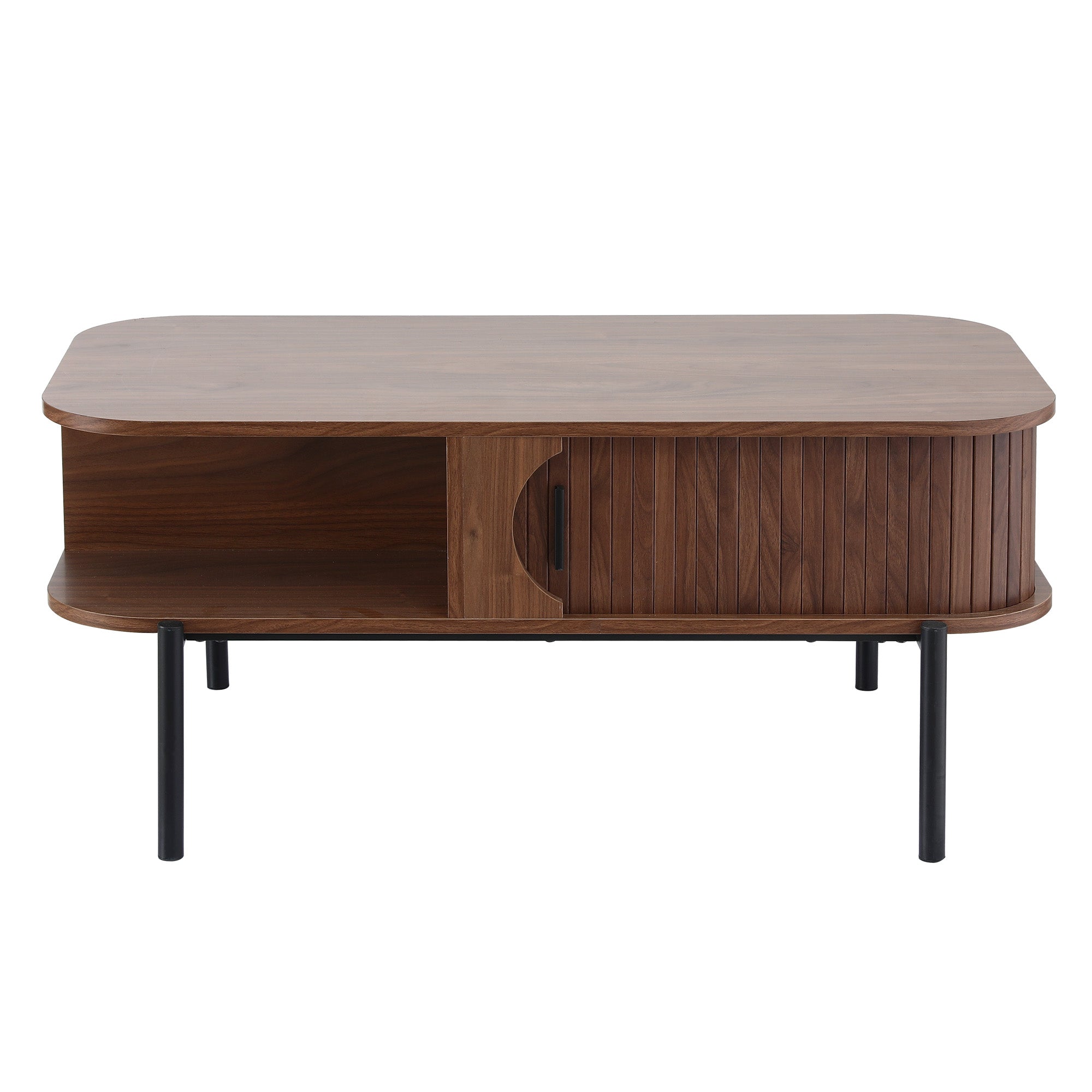 Artiss Coffee Table Living Room Center Table Shelf Cabinet Walnut - Homecoze