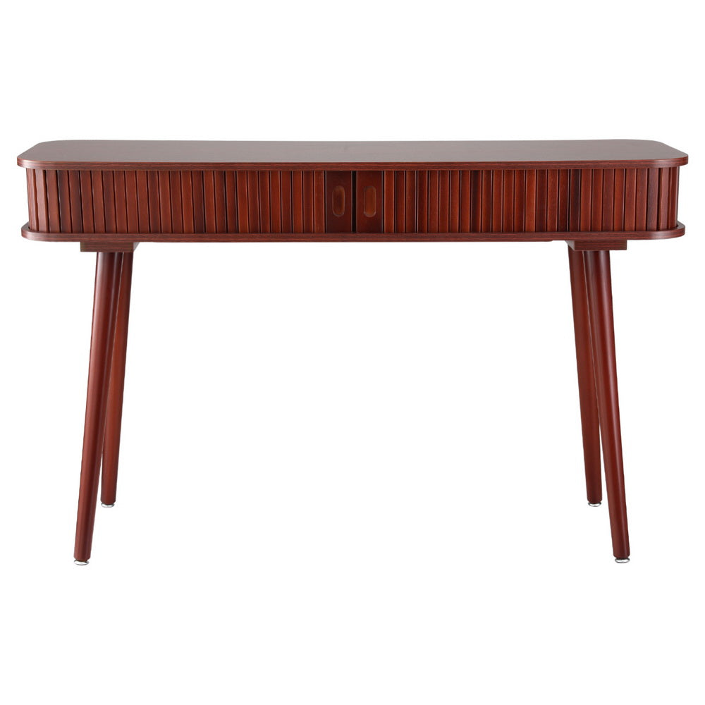 Modern Style Fluted Sliding Door Console Table 120CM - Walnut - Homecoze
