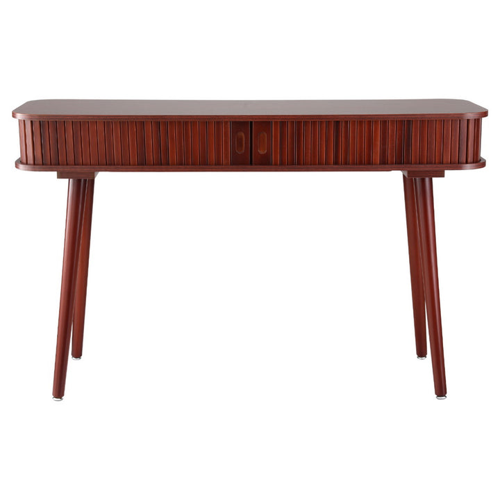 Modern Style Fluted Sliding Door Console Table 120CM - Walnut - Homecoze
