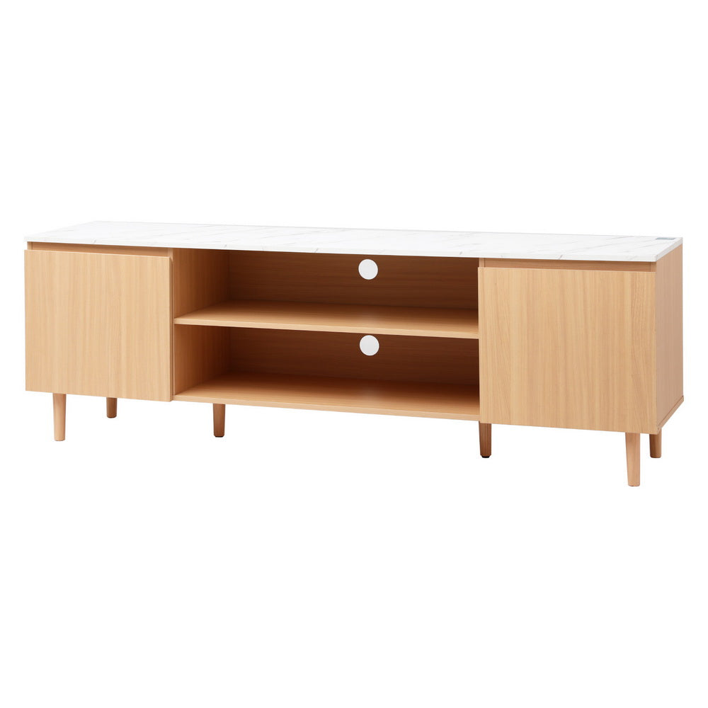 Modern Entertainment Unit 180cm - Pine/White - Homecoze
