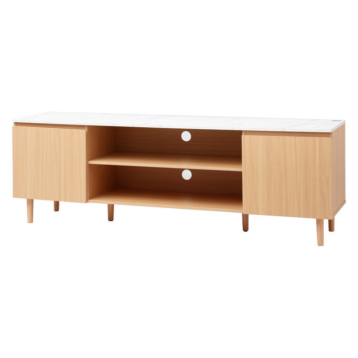 Modern Entertainment Unit 180cm - Pine/White - Homecoze