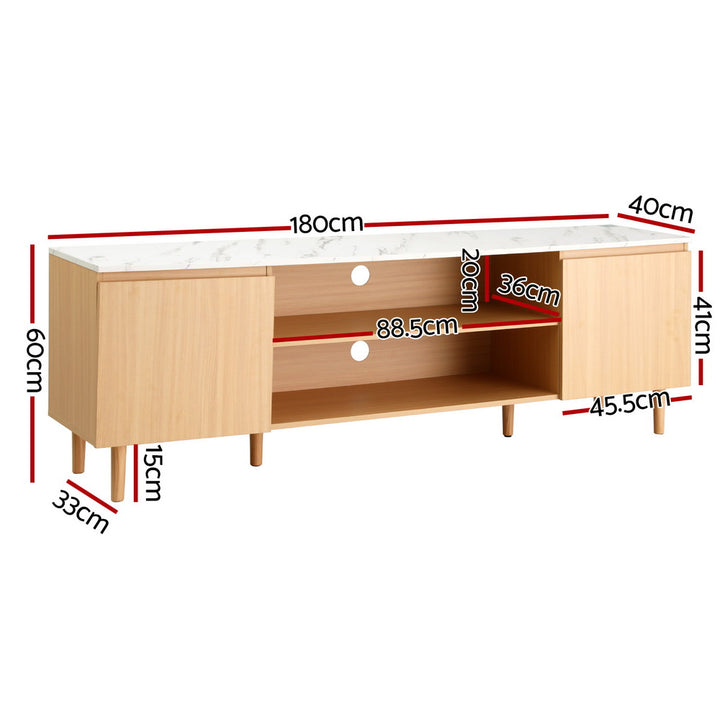 Modern Entertainment Unit 180cm - Pine/White - Homecoze
