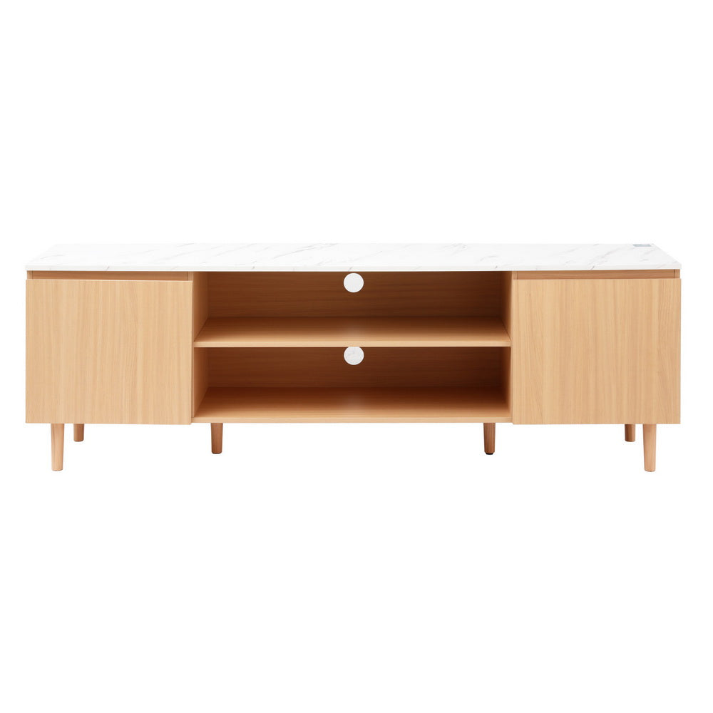 Modern Entertainment Unit 180cm - Pine/White - Homecoze