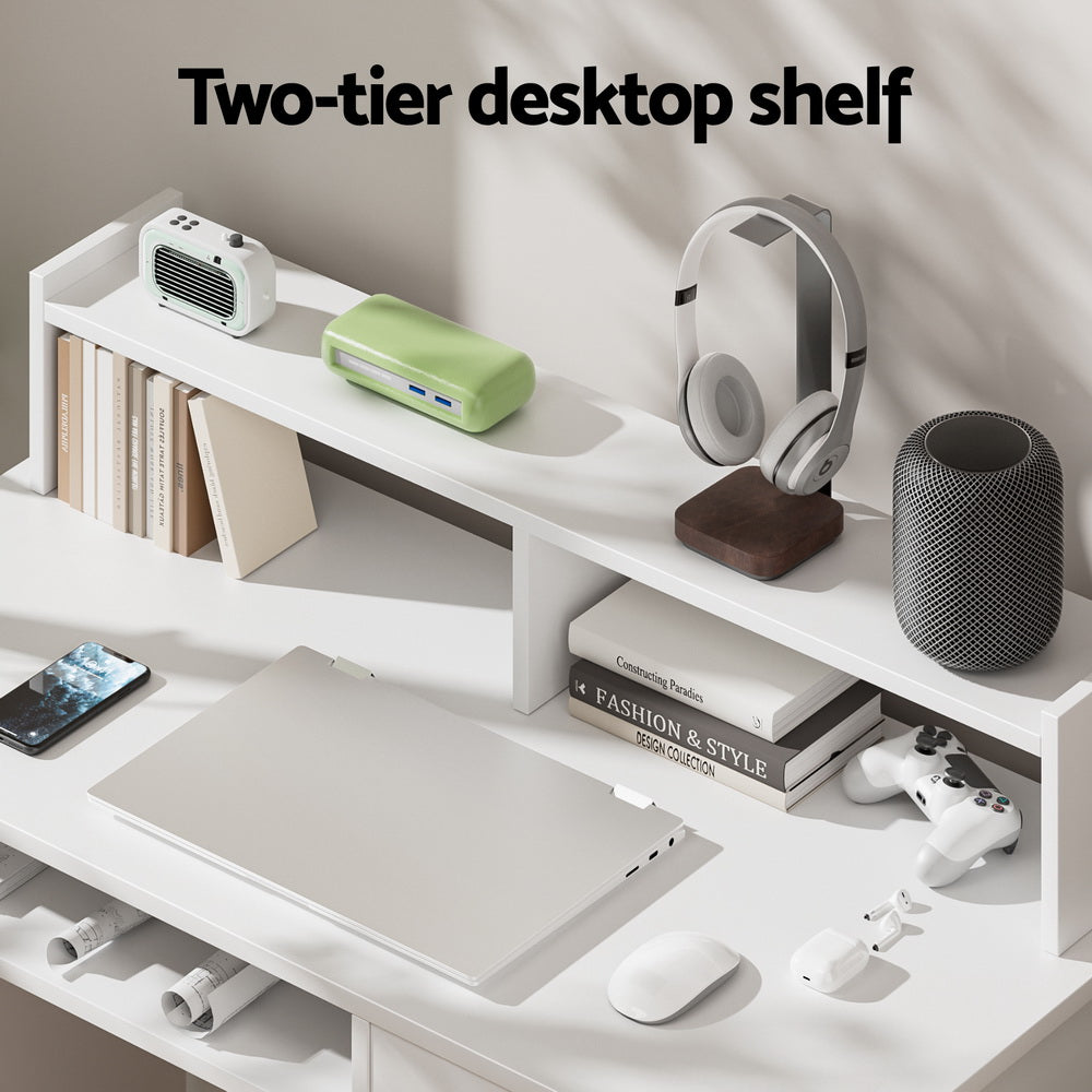 Office Computer Desk with Storage - White - Homecoze