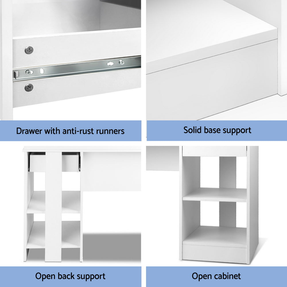 Office Computer Desk with Storage - White - Homecoze