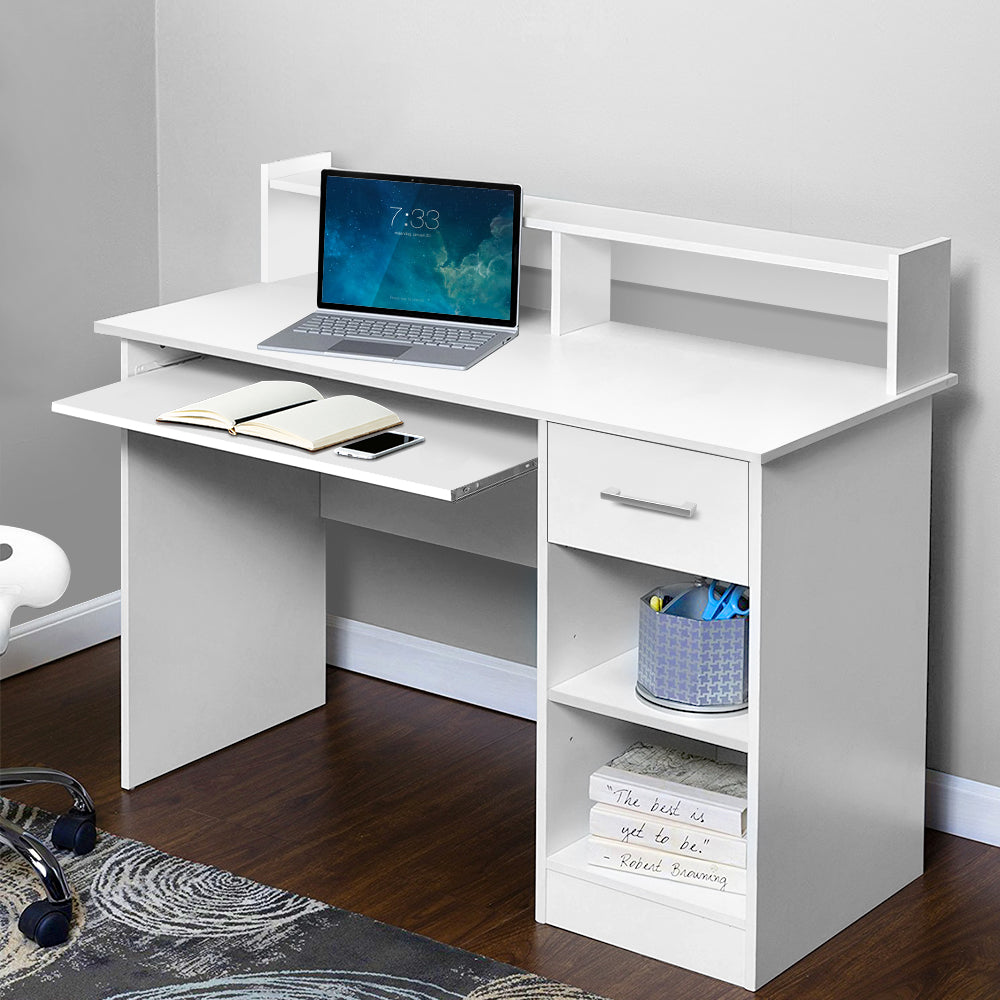 Office Computer Desk with Storage - White - Homecoze