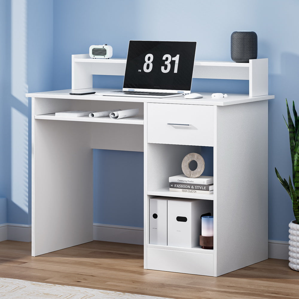 Office Computer Desk with Storage - White - Homecoze